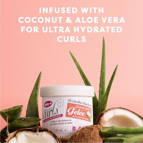 Dippity-Do Girls With Curls Ultra-Hydrating Flexi-Firm Hold Coconut Curl Gelee Duo – 2-Pack Coconut Scented Hair Gel for Hydration & Frizz Control (Coily, Wavy, Curly Hair) Avelisse