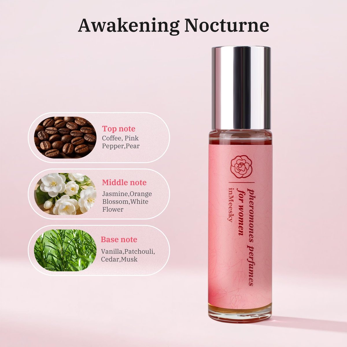 inMeesky Pheromone Perfume for Women - Long-Lasting Vanilla Roll-On Essential Oil, Alluring Fragrance for a Memorable Presence, 0.34 fl oz (10ml) - görsel 4