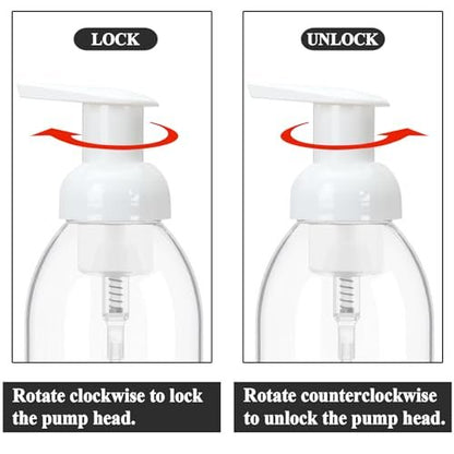 3 Pack 8oz Foaming Soap Dispenser BPA Free Clear Plastic Refillable Pump Bottle for Liquid Shampoo and Hand Soap