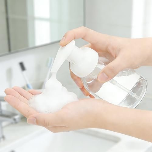 3 Pack 8oz Foaming Soap Dispenser BPA Free Clear Plastic Refillable Pump Bottle for Liquid Shampoo and Hand Soap - görsel 10