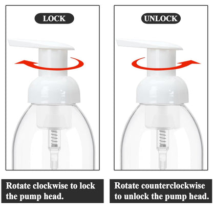 3 Pack 8oz Foaming Soap Dispenser BPA Free Clear Plastic Refillable Pump Bottle for Liquid Shampoo and Hand Soap
