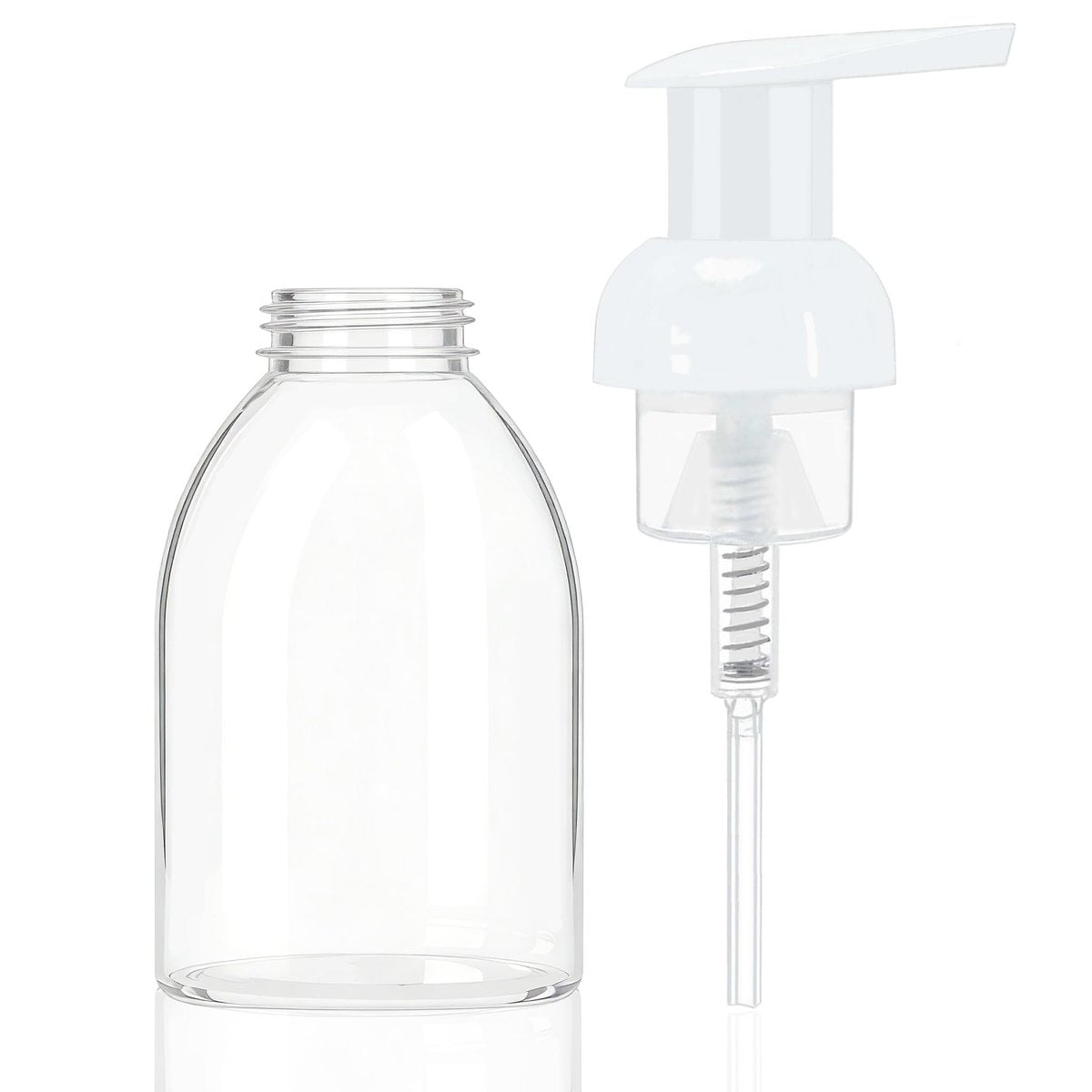 3 Pack 8oz Foaming Soap Dispenser BPA Free Clear Plastic Refillable Pump Bottle for Liquid Shampoo and Hand Soap - görsel 3
