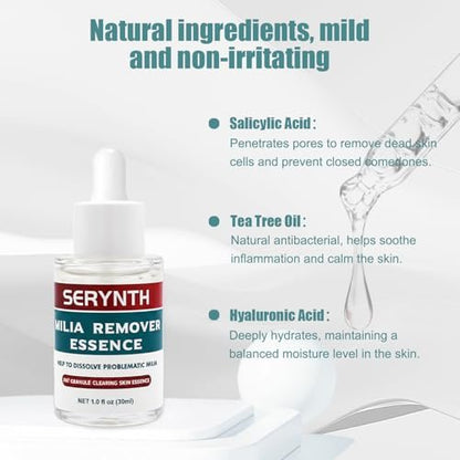 SERYNTH Milia Remover Serum with Salicylic Acid for Eyes and Face | 1 Fl Oz Avelisse