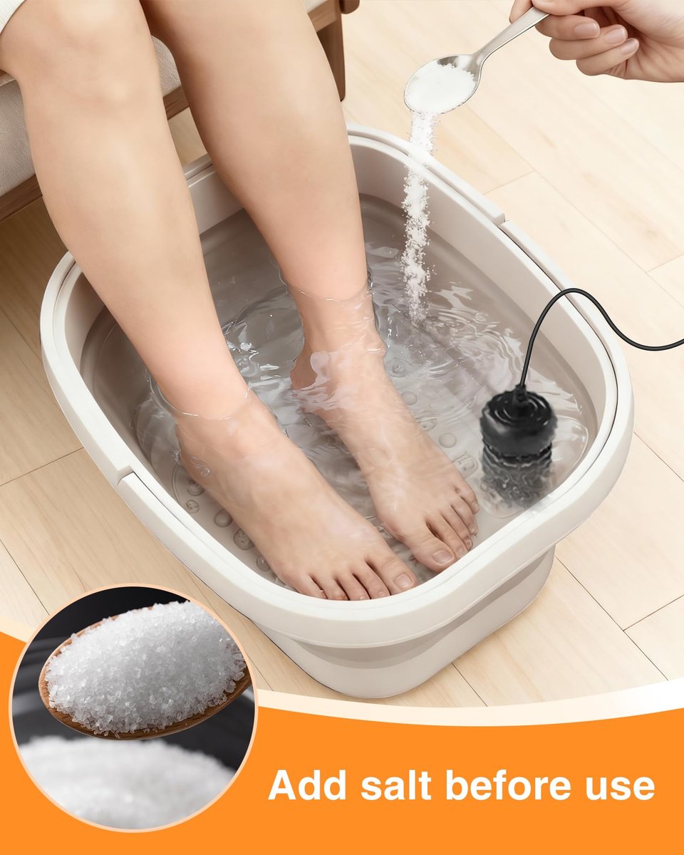 Olixie Ionic Foot Bath Detox Machine - Professional Foot Spa with 2 Arrays, 80 Disposable Liners, Detox Sea Salt & Folding Bucket Avelisse