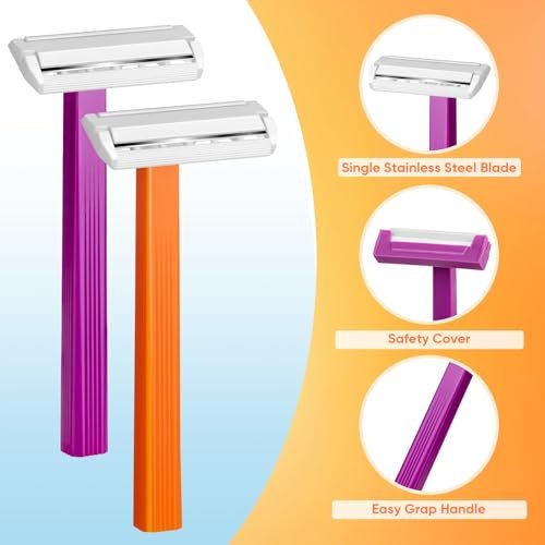Comfycheer 32 Count Disposable Razors for Men, Single Blade Razors, Bulk Stainless Steel Shavers with Protective Head for Shaving Sensitive Skin - görsel 10