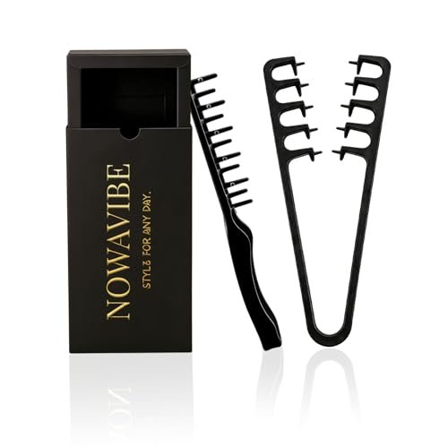 Nowavibe Magic Comb for Men – Wide-Tooth Volumising Styling Tool with Root Lift & Texture Control for Fringes, Curls & All Hair Types – Dry/Wet Use for Travel & Home Grooming (2-Pack) Avelisse
