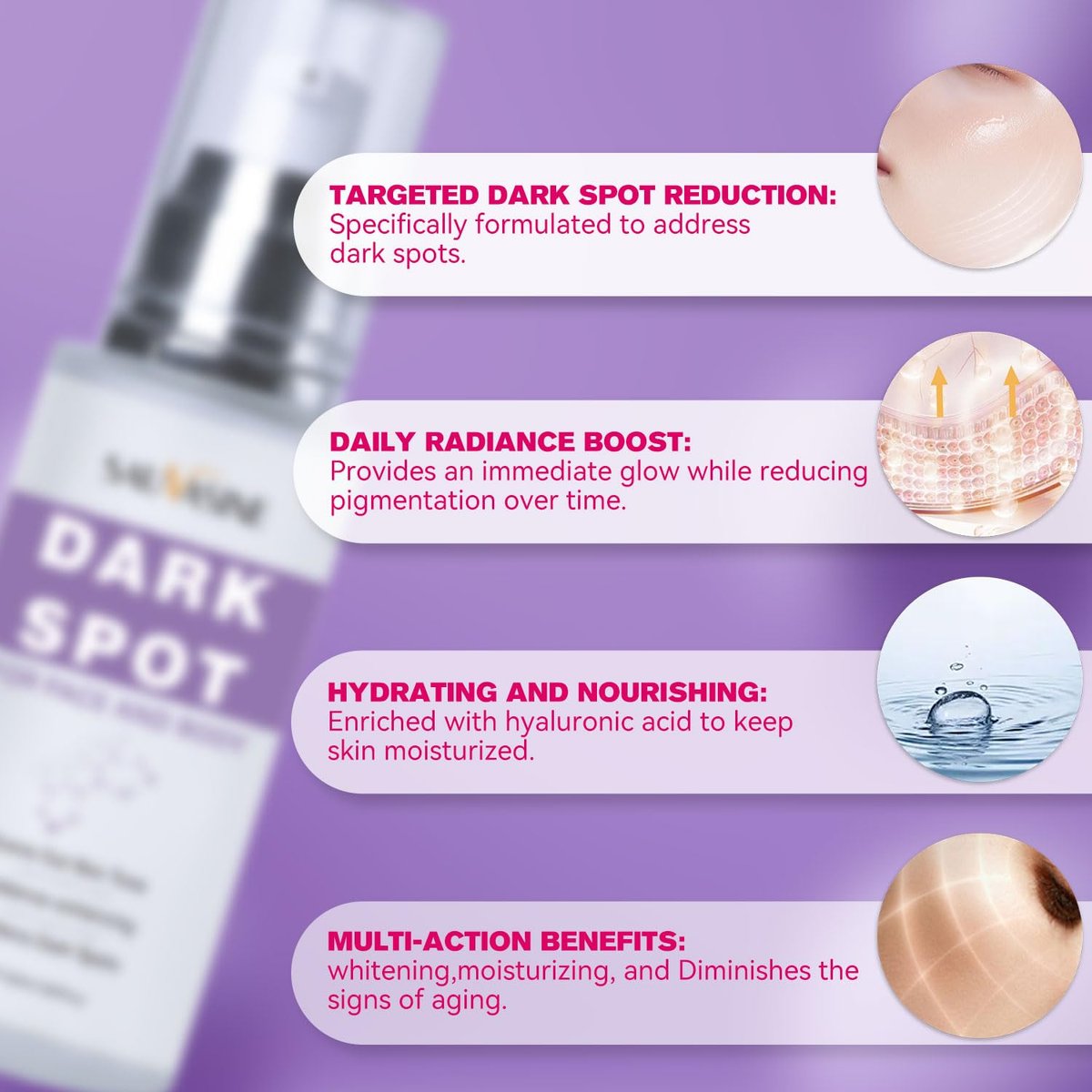 Dark Spot Remover for Face and Body - Dark Spot Corrector Serum for Face - Sun Spots, Age Spots, Freckles & Melasma Remover - Brown Spot Corrector Evens Skin Tone Skin Care for All Skin Type 1.7 Fl Oz Avelisse
