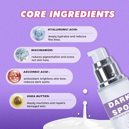 Dark Spot Remover for Face and Body - Dark Spot Corrector Serum for Face - Sun Spots, Age Spots, Freckles & Melasma Remover - Brown Spot Corrector Evens Skin Tone Skin Care for All Skin Type 1.7 Fl Oz Avelisse