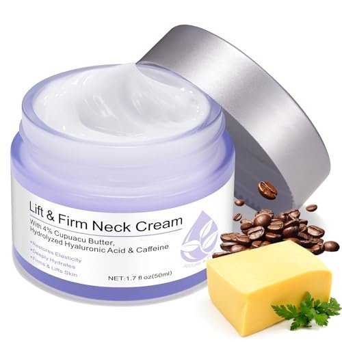 Neck Firming Cream - Anti Aging Neck Tightening Cream for Sagging Skin, 1.7 Fl Oz with 4% Cupuacu Butter, Hyaluronic Acid & Caffeine - Lifts Wrinkles & Fine Lines for Women & Men - görsel 2