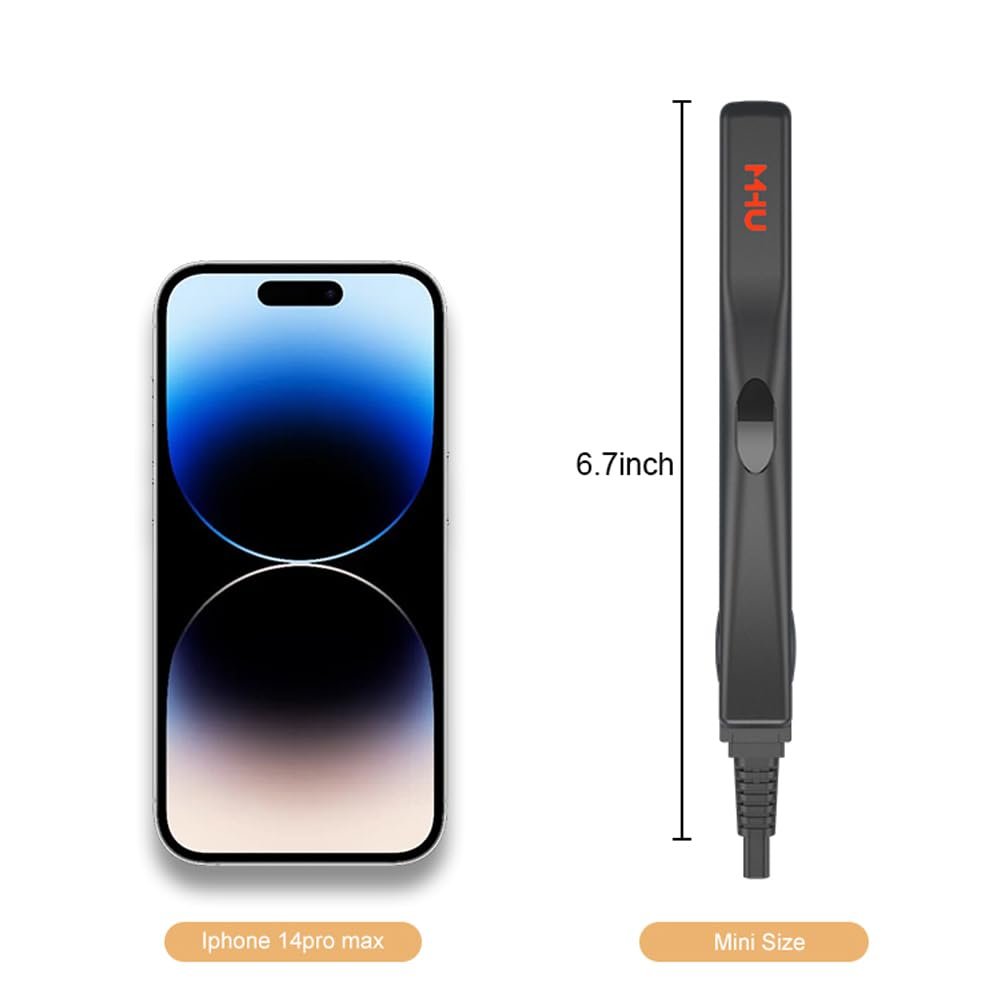 MHD PROFESSIONAL Mini Hair Straightener Flat Iron - 0.5-Inch Ceramic Tourmaline Plates for Short Hair, Compact & Lightweight - görsel 3