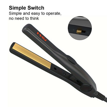 MHD PROFESSIONAL Mini Hair Straightener Flat Iron - 0.5-Inch Ceramic Tourmaline Plates for Short Hair, Compact & Lightweight