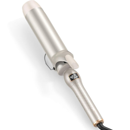 Professional Curling Iron 2 Inch – Large Barrel Curling Wand for Long Hair with MCH Heating, 12 Temperature Settings, Dual Voltage, Gold Avelisse