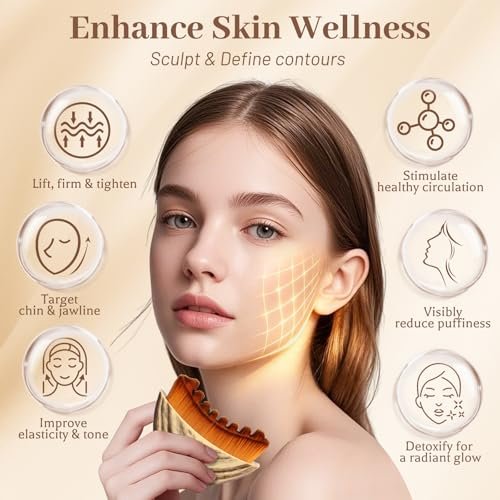 Lymphatic Contour Face Brush - Anti-Puffiness Gua Sha Tool for Sculpting, Lift & Tighten - Soft Nylon Bristles, Ergonomic Hypoallergenic Design for All Skin Types Avelisse