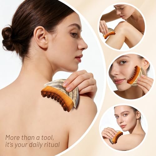 Lymphatic Contour Face Brush - Anti-Puffiness Gua Sha Tool for Sculpting, Lift & Tighten - Soft Nylon Bristles, Ergonomic Hypoallergenic Design for All Skin Types Avelisse