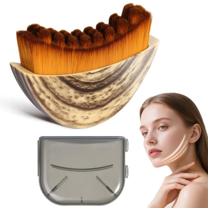 Lymphatic Contour Face Brush - Anti-Puffiness Gua Sha Tool for Sculpting, Lift & Tighten - Soft Nylon Bristles, Ergonomic Hypoallergenic Design for All Skin Types Avelisse
