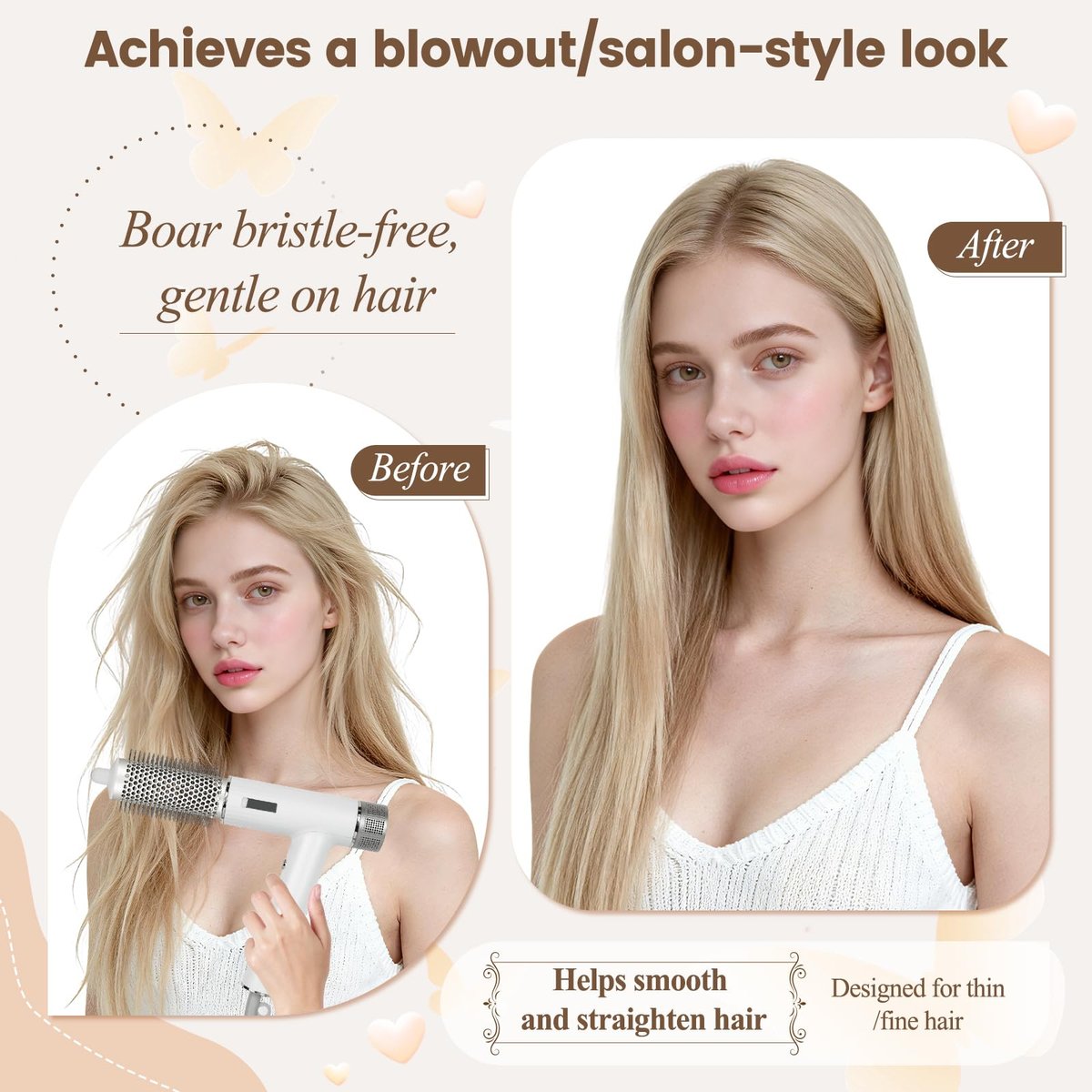 AFDD Round Brush Attachment for Shark SpeedStyle – Volumizing Curls & Smoothing for All Hair Types Avelisse