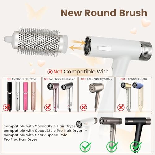 AFDD Round Brush Attachment for Shark SpeedStyle – Volumizing Curls & Smoothing for All Hair Types Avelisse