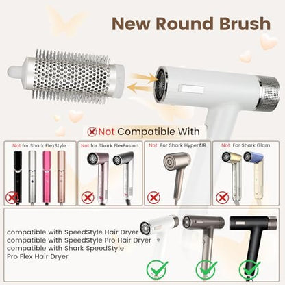 AFDD Round Brush Attachment for Shark SpeedStyle – Volumizing Curls & Smoothing for All Hair Types Avelisse