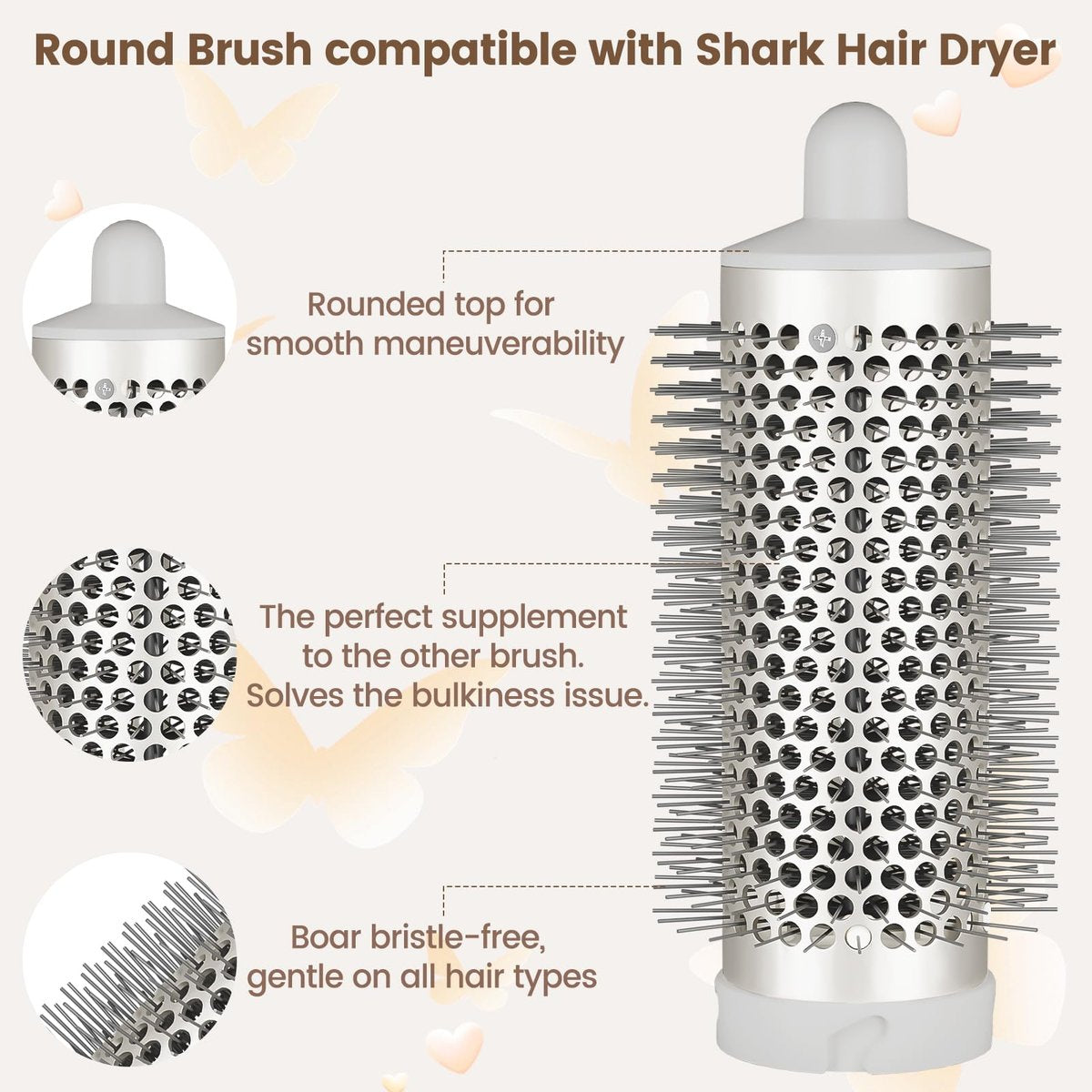 AFDD Round Brush Attachment for Shark SpeedStyle – Volumizing Curls & Smoothing for All Hair Types Avelisse