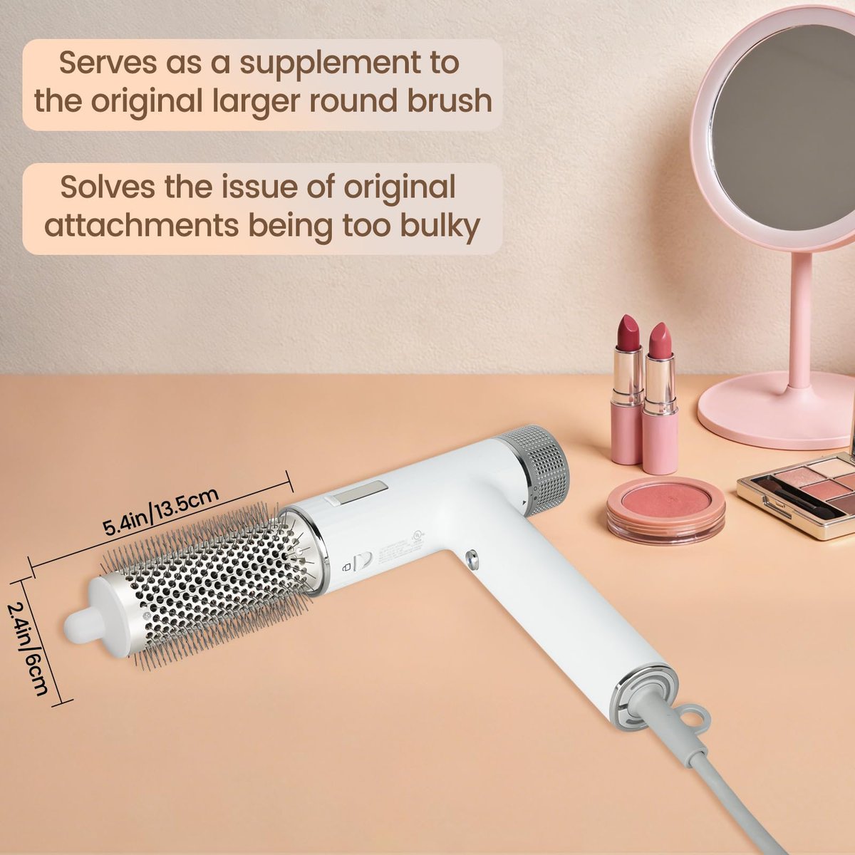 AFDD Round Brush Attachment for Shark SpeedStyle – Volumizing Curls & Smoothing for All Hair Types Avelisse