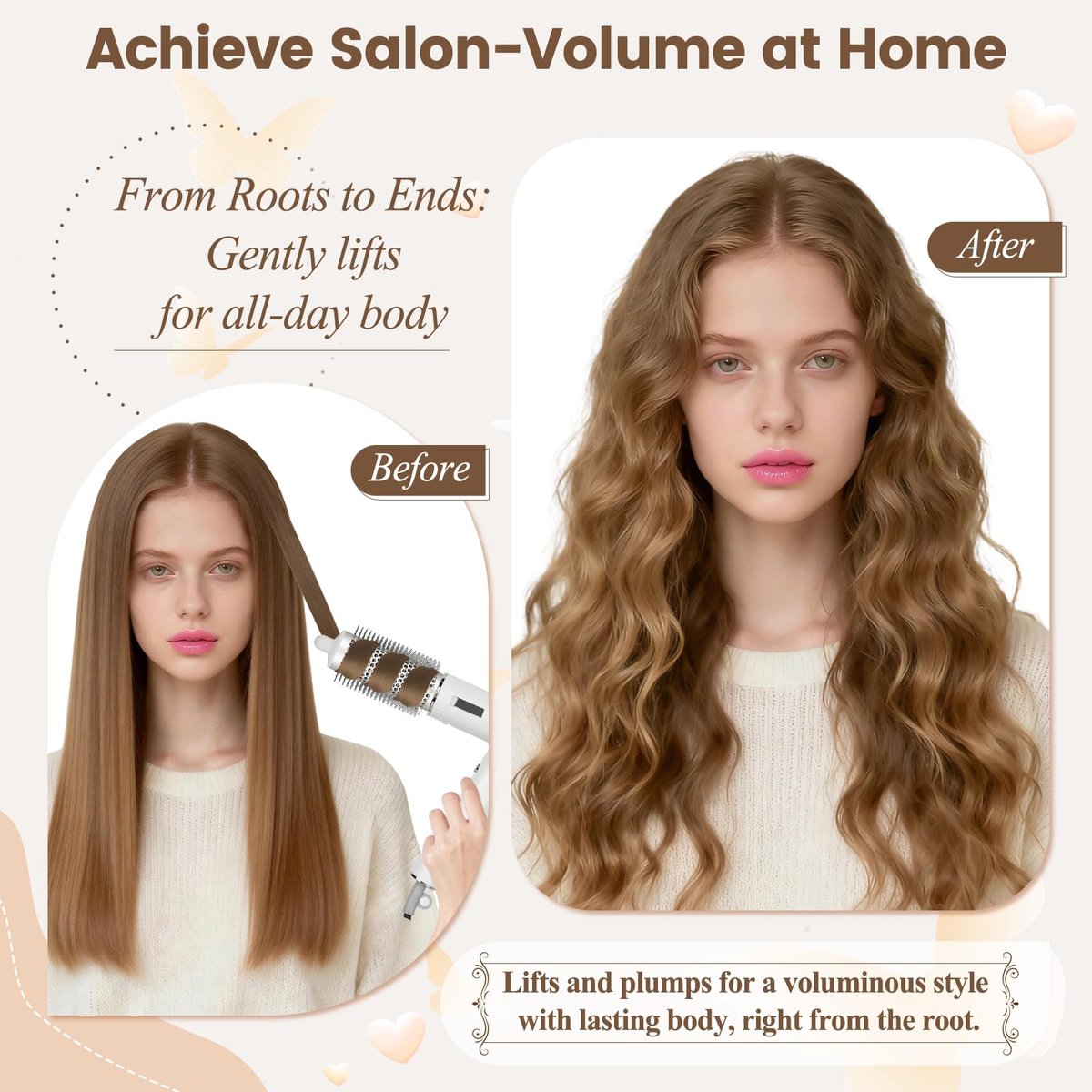 AFDD Round Brush Attachment for Shark SpeedStyle – Volumizing Curls & Smoothing for All Hair Types Avelisse
