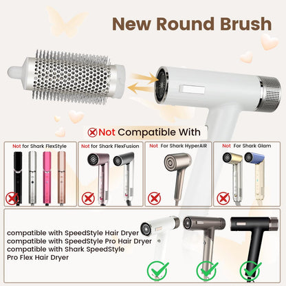 AFDD Round Brush Attachment for Shark SpeedStyle – Volumizing Curls & Smoothing for All Hair Types Avelisse