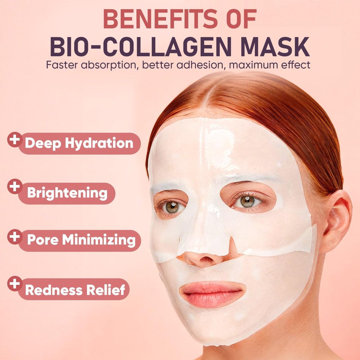 TEAWOO Bio-Collagen Facial Mask - 8 Pack Hydrogel Face Mask for Hydrating, Soothing & Glass Skin - Korean Skincare Overnight Mask - görsel 5
