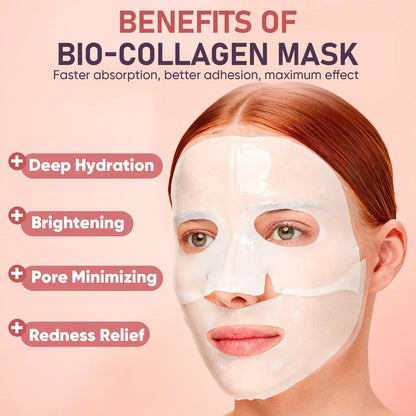 TEAWOO Bio-Collagen Facial Mask - 8 Pack Hydrogel Face Mask for Hydrating, Soothing & Glass Skin - Korean Skincare Overnight Mask
