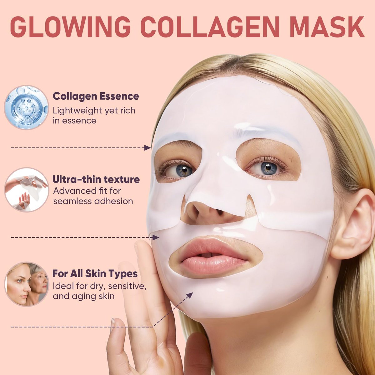 TEAWOO Bio-Collagen Facial Mask - 8 Pack Hydrogel Face Mask for Hydrating, Soothing & Glass Skin - Korean Skincare Overnight Mask - görsel 11