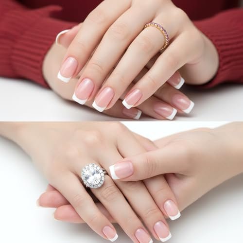 TIESOME 8-Piece French Tip Nail Brush Set: Oblique Head Manicure Brushes with Wood Handles for Classic White Tips - görsel 12