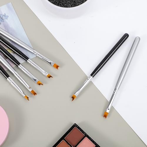 TIESOME 8-Piece French Tip Nail Brush Set: Oblique Head Manicure Brushes with Wood Handles for Classic White Tips - görsel 14