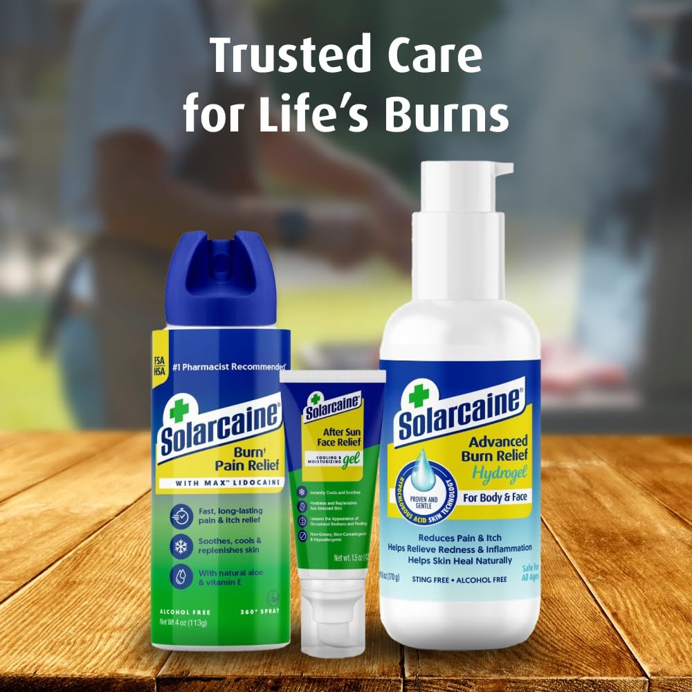 Solarcaine Advanced Cooling Hydrogel with Hypochlorous Acid – 6 oz After-Sun & Burn Gel, Soothes Discomfort, Itch & Redness, Sting-Free & Alcohol-Free for Face & Body - görsel 17