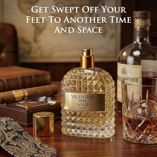 URBAN COLLECTION Valentine Nero Gold Cologne for Men - Warm Spicy Woody Fragrance, 3.4 oz Avelisse
