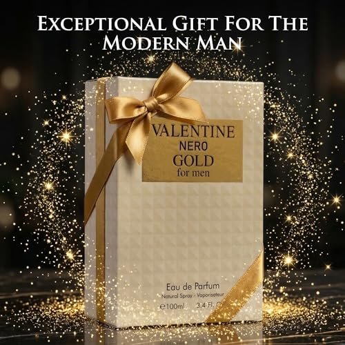 URBAN COLLECTION Valentine Nero Gold Cologne for Men - Warm Spicy Woody Fragrance, 3.4 oz Avelisse