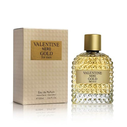 URBAN COLLECTION Valentine Nero Gold Cologne for Men - Warm Spicy Woody Fragrance, 3.4 oz Avelisse