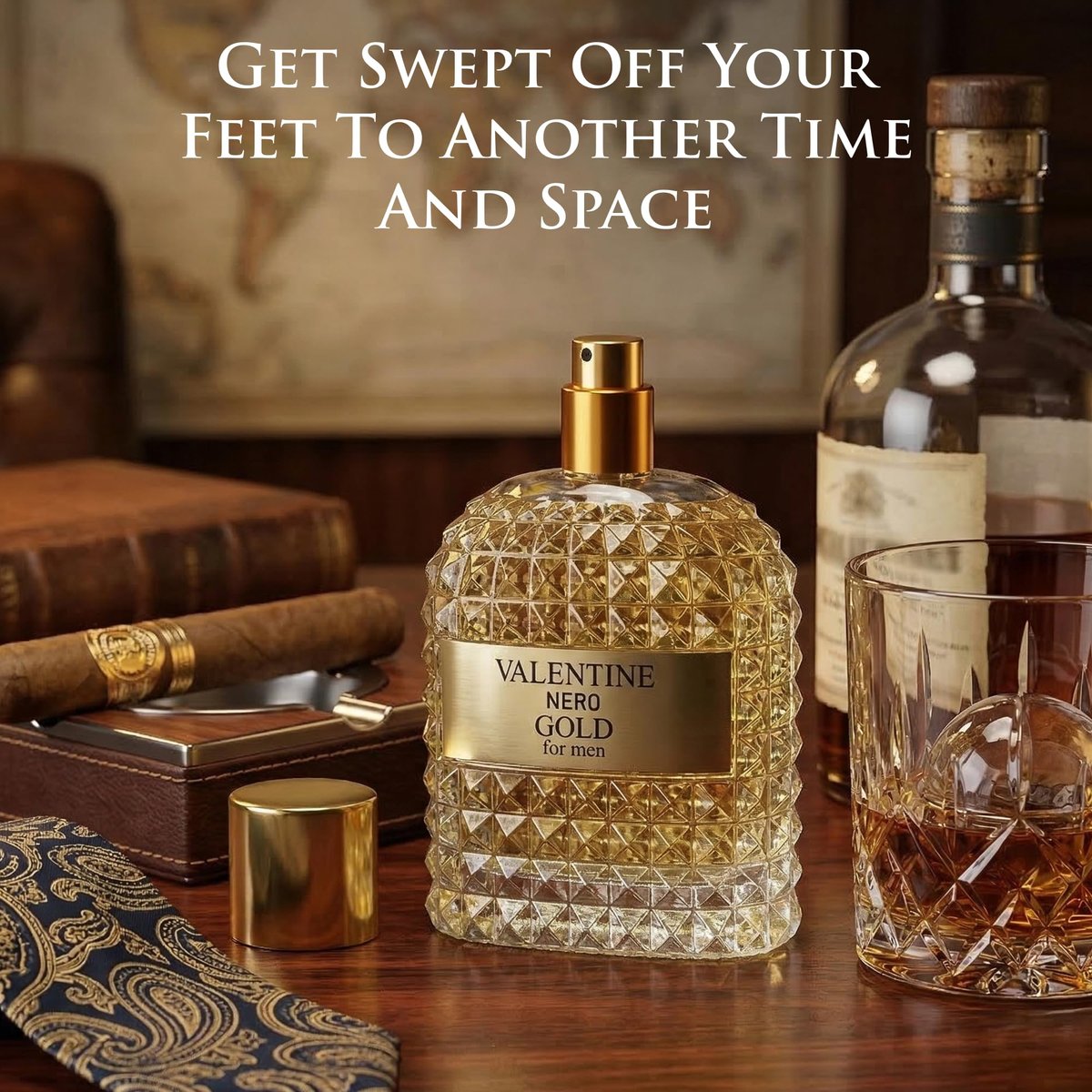 URBAN COLLECTION Valentine Nero Gold Cologne for Men - Warm Spicy Woody Fragrance, 3.4 oz Avelisse