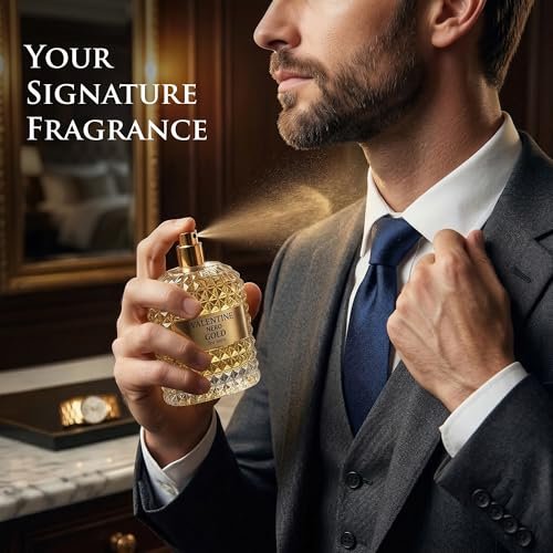 URBAN COLLECTION Valentine Nero Gold Cologne for Men - Warm Spicy Woody Fragrance, 3.4 oz Avelisse