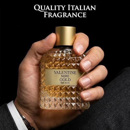 URBAN COLLECTION Valentine Nero Gold Cologne for Men - Warm Spicy Woody Fragrance, 3.4 oz Avelisse