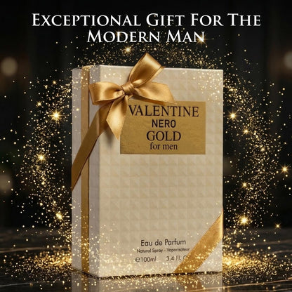 URBAN COLLECTION Valentine Nero Gold Cologne for Men - Warm Spicy Woody Fragrance, 3.4 oz Avelisse