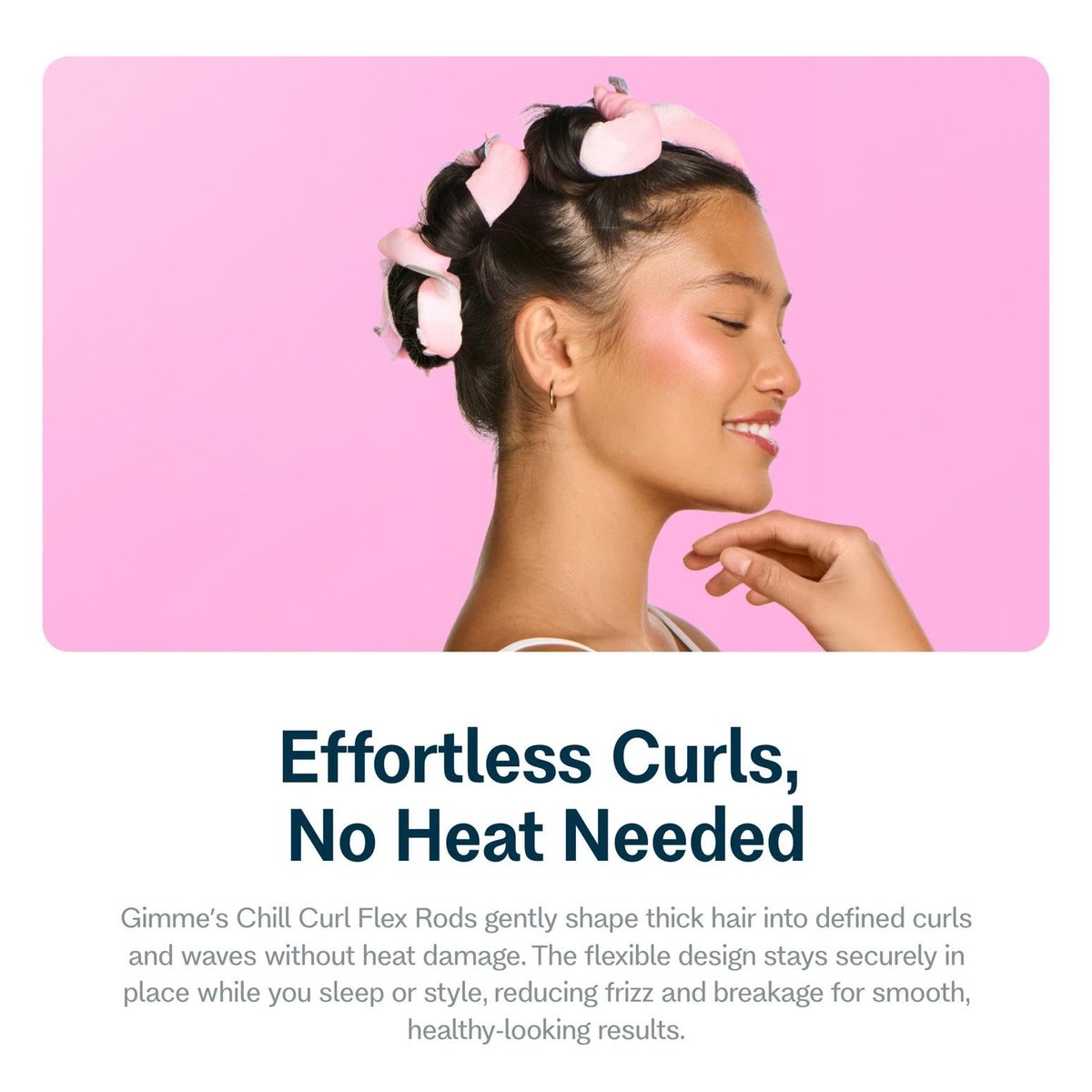 Gimme Beauty Chill Curl Heatless Flex Rods – Gentle & Bendable Hair Rods for Overnight Curls – Bouncy Waves with Frizz-Free Finish – Snap Closure for Secure Hold – Fine Hair, 6 Count Avelisse