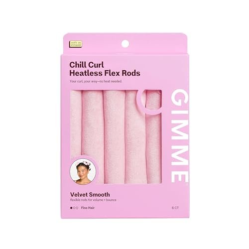 Gimme Beauty Chill Curl Heatless Flex Rods – Gentle & Bendable Hair Rods for Overnight Curls – Bouncy Waves with Frizz-Free Finish – Snap Closure for Secure Hold – Fine Hair, 6 Count Avelisse