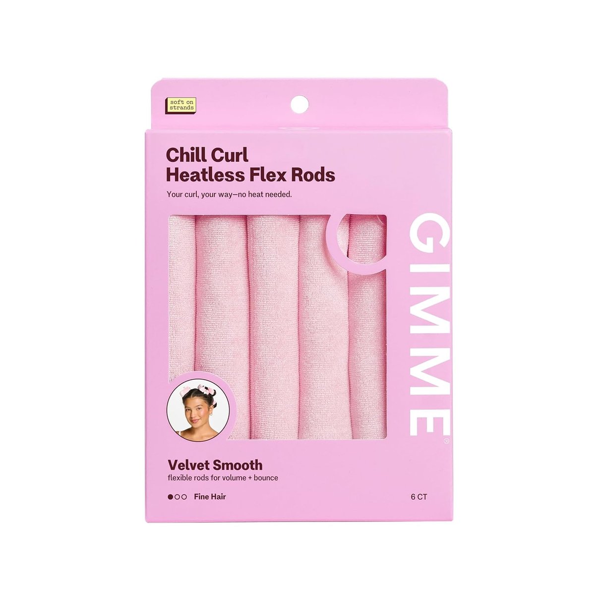 Gimme Beauty Chill Curl Heatless Flex Rods – Gentle & Bendable Hair Rods for Overnight Curls – Bouncy Waves with Frizz-Free Finish – Snap Closure for Secure Hold – Fine Hair, 6 Count Avelisse