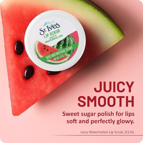 St. Ives Watermelon Lip Scrub – Natural Sugar Exfoliator for Smooth, Soft Lips (0.5 oz) - görsel 4