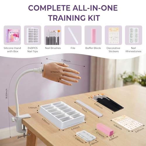 Realistic Silicone Nail Practice Hand for Beginners – Flexible & Durable Training Mannequin for Nail Techs Avelisse