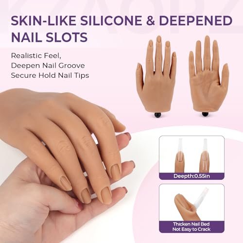 Realistic Silicone Nail Practice Hand for Beginners – Flexible & Durable Training Mannequin for Nail Techs Avelisse