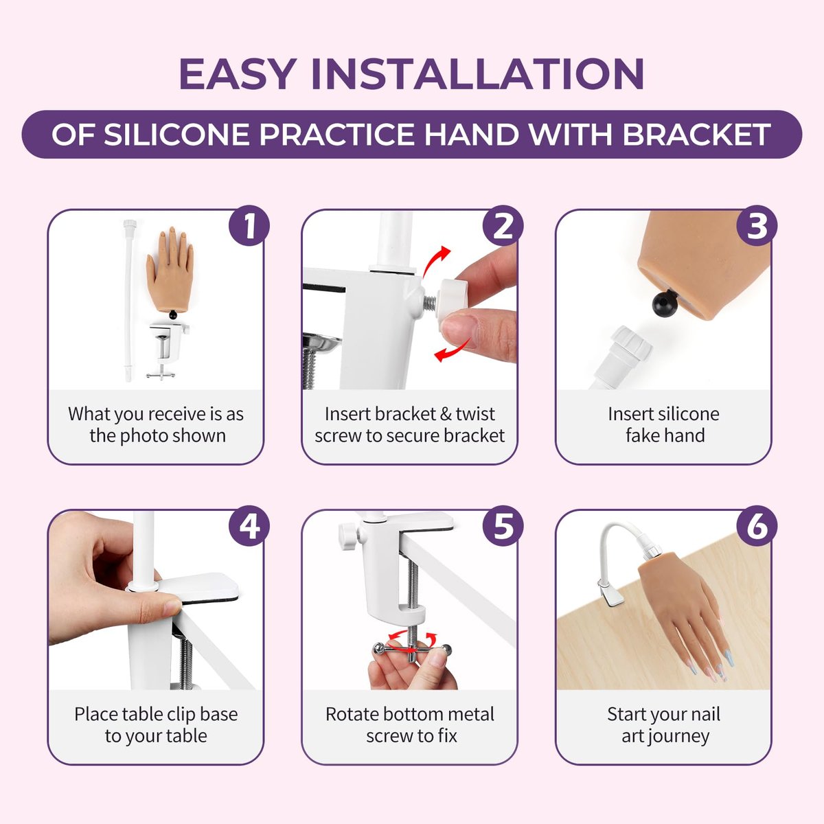 Realistic Silicone Nail Practice Hand for Beginners – Flexible & Durable Training Mannequin for Nail Techs Avelisse