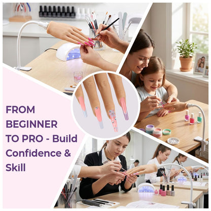 Realistic Silicone Nail Practice Hand for Beginners – Flexible & Durable Training Mannequin for Nail Techs Avelisse