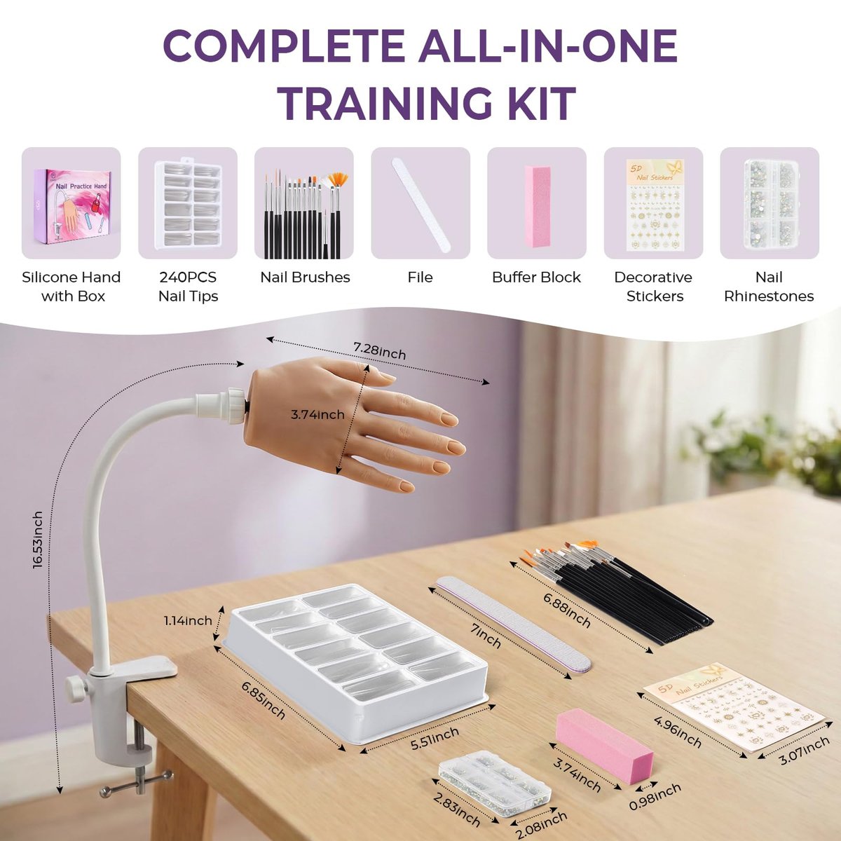 Realistic Silicone Nail Practice Hand for Beginners – Flexible & Durable Training Mannequin for Nail Techs Avelisse
