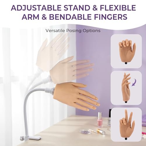 Realistic Silicone Nail Practice Hand for Beginners – Flexible & Durable Training Mannequin for Nail Techs Avelisse