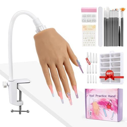 Realistic Silicone Nail Practice Hand for Beginners – Flexible & Durable Training Mannequin for Nail Techs Avelisse